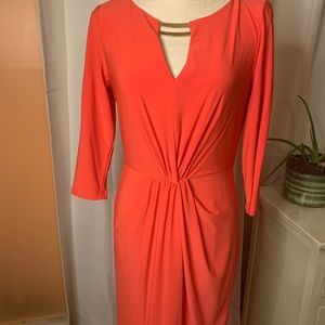 Women’s Orange w/gold plated neck bar dress - Size: 8